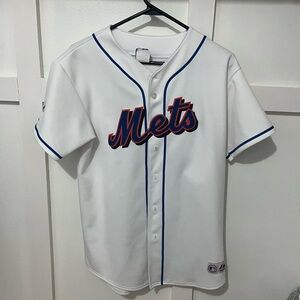 Majestic White Baseball Jersey with Blue Accents